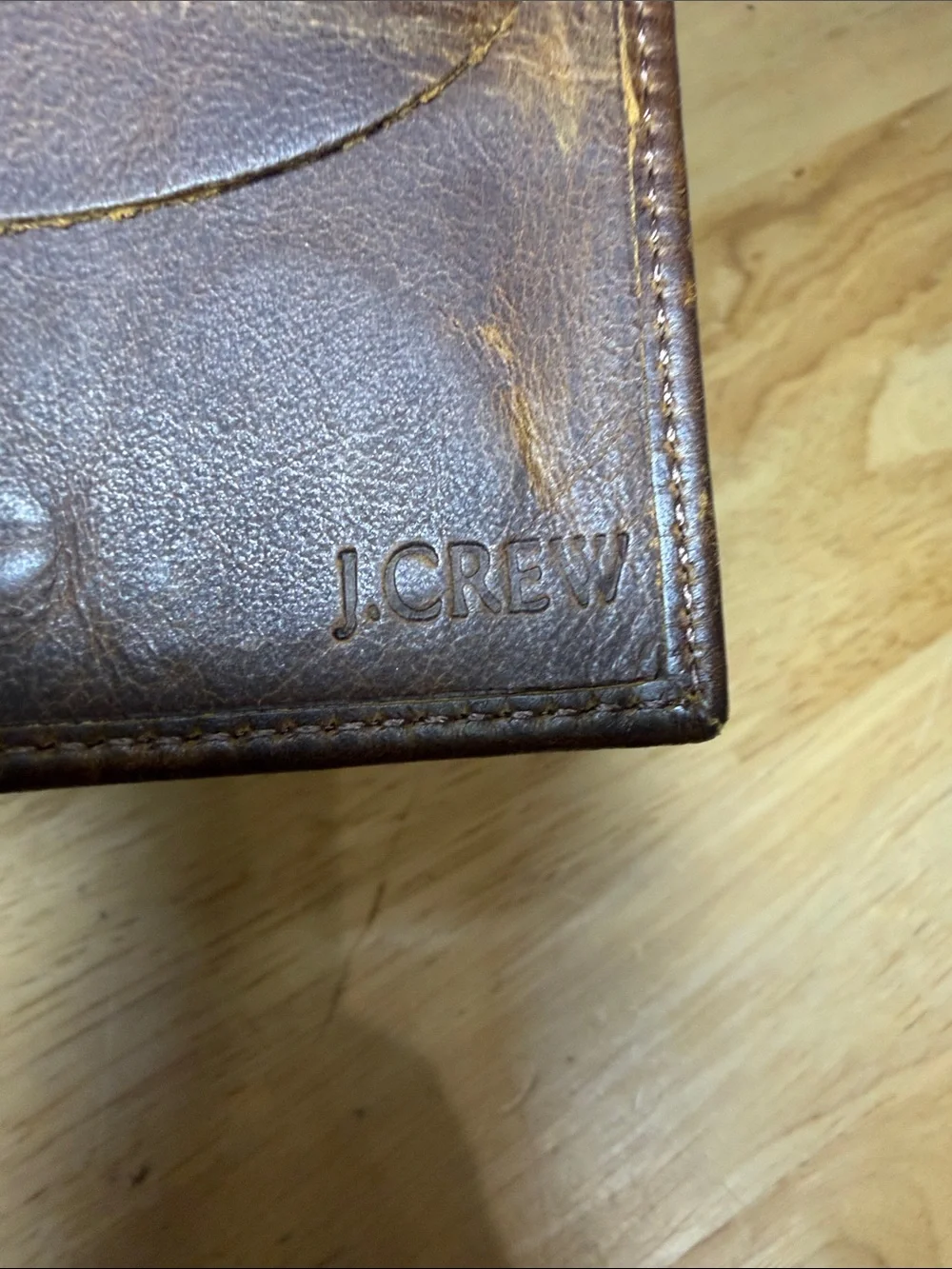 J. Crew Dark Brown Leather Bifold Card Holder
